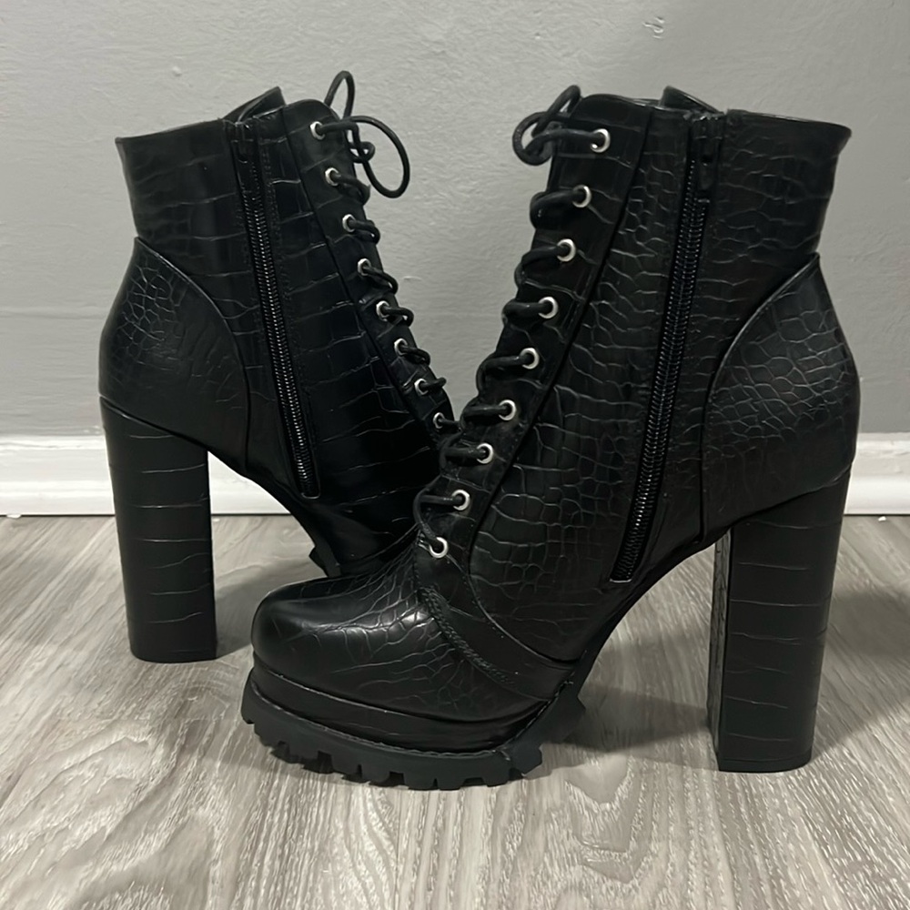 Faux Animal Print Ankle Boots
